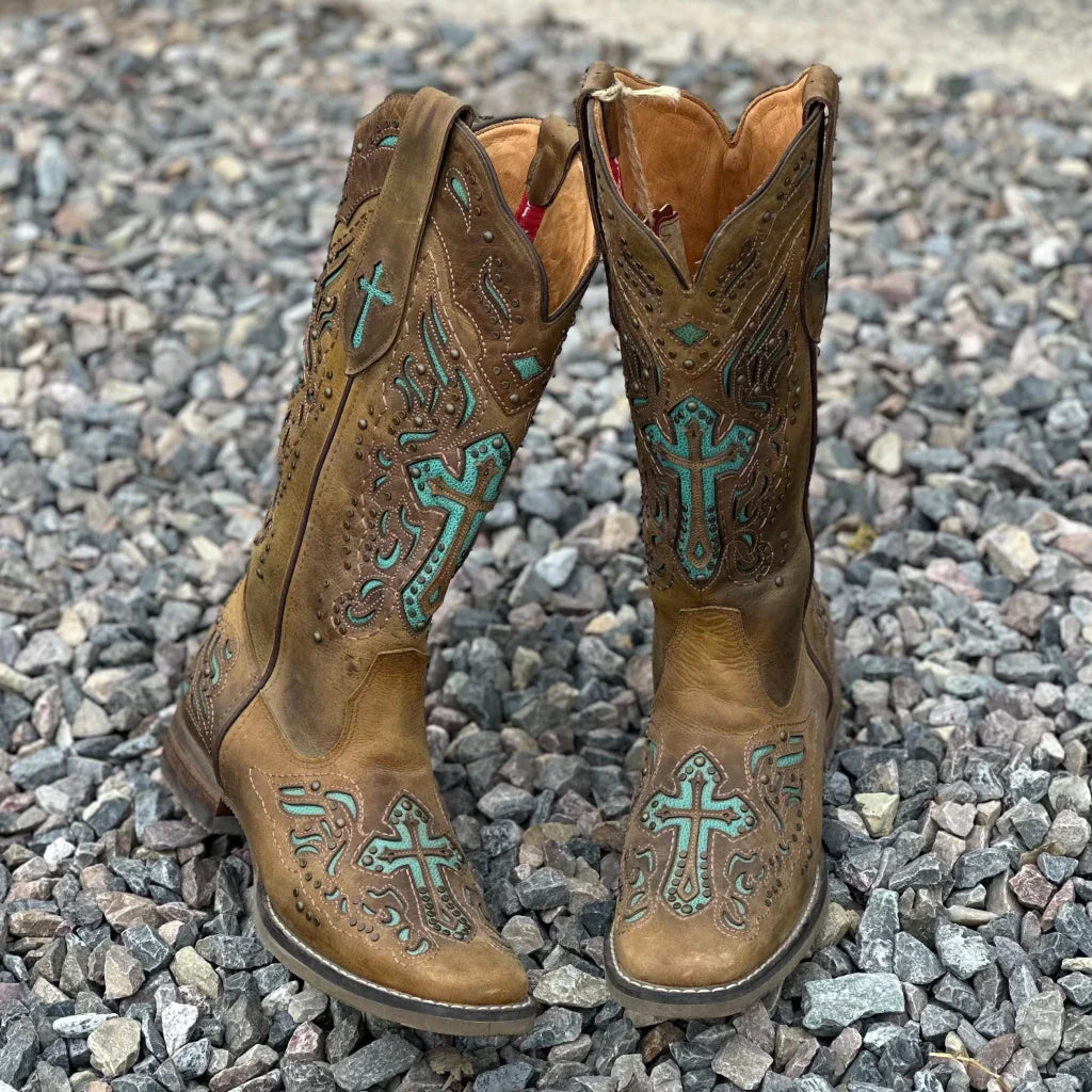 BOTA TEXANA GOYAZES FEM DALLAS OCRE CLARA - 183250-CF