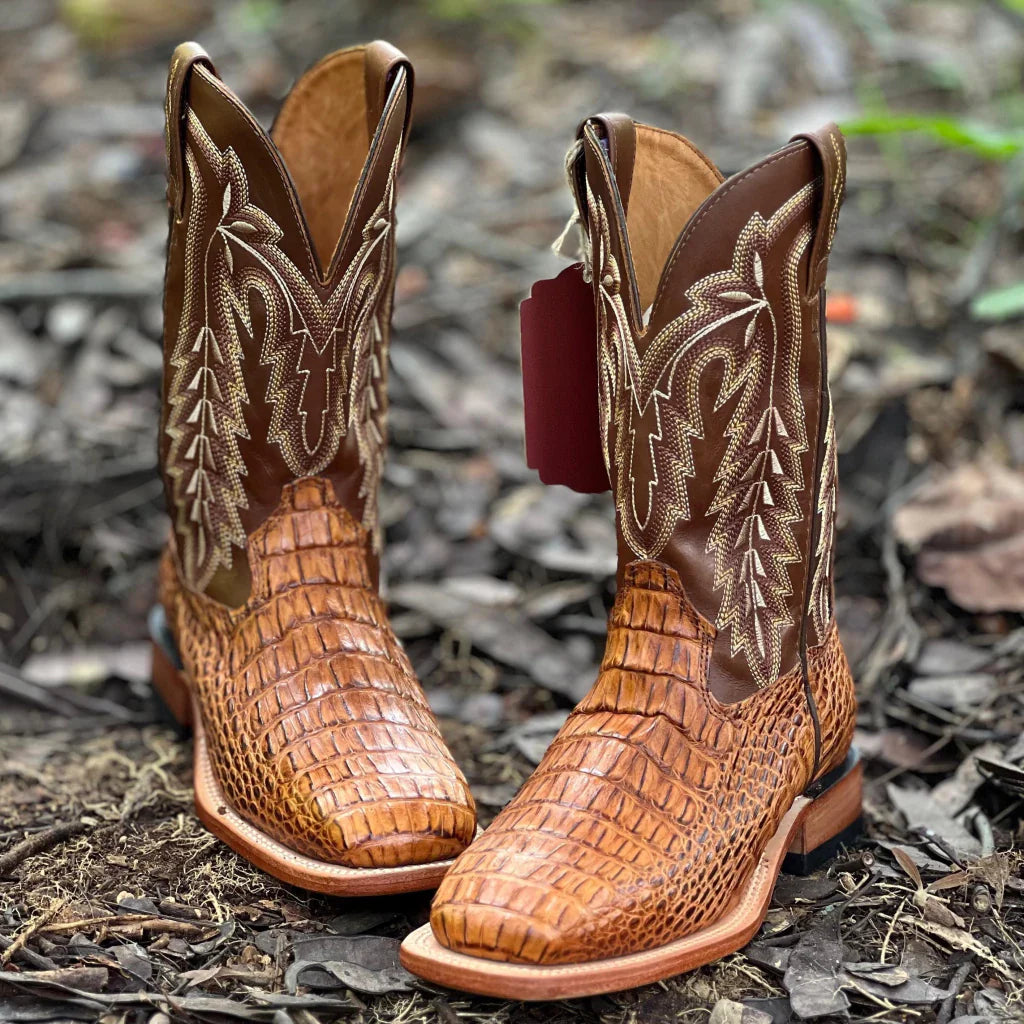 Bota Texana de Jacaré Goyazes Masculina Exótica Caramelo - 226501-JC