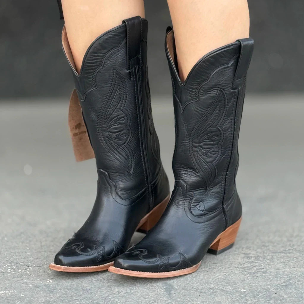 Bota Western Bonazus Couro Legítimo Luck Preta
