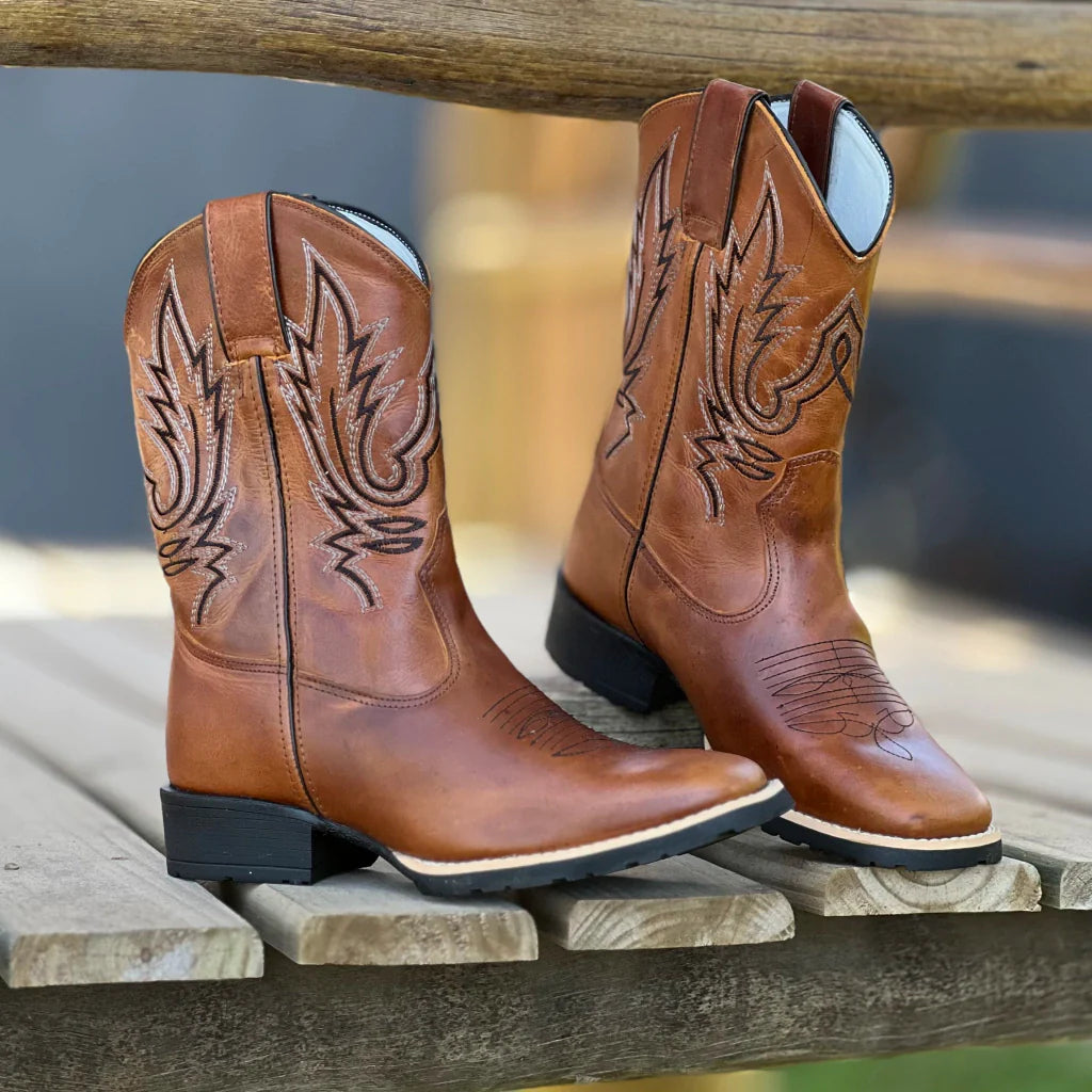 Bota Texana Made In Lida Masculina Mostarda Preto - BD247