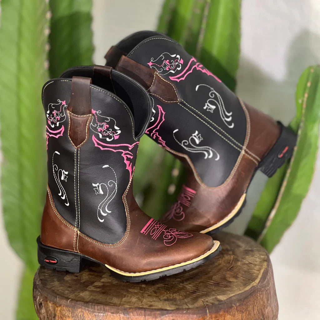 Bota Texana Tex Team Feminina Café/ Tabaco - Boi Alvaro II